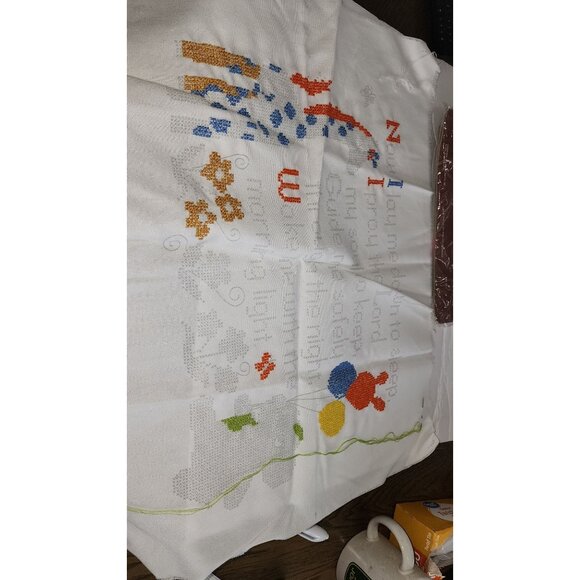 LeeWards Cross-Stitch Kit "Bedtime Prayer"  18" x 14" Finished Size  Includes Fl - Picture 2 of 9